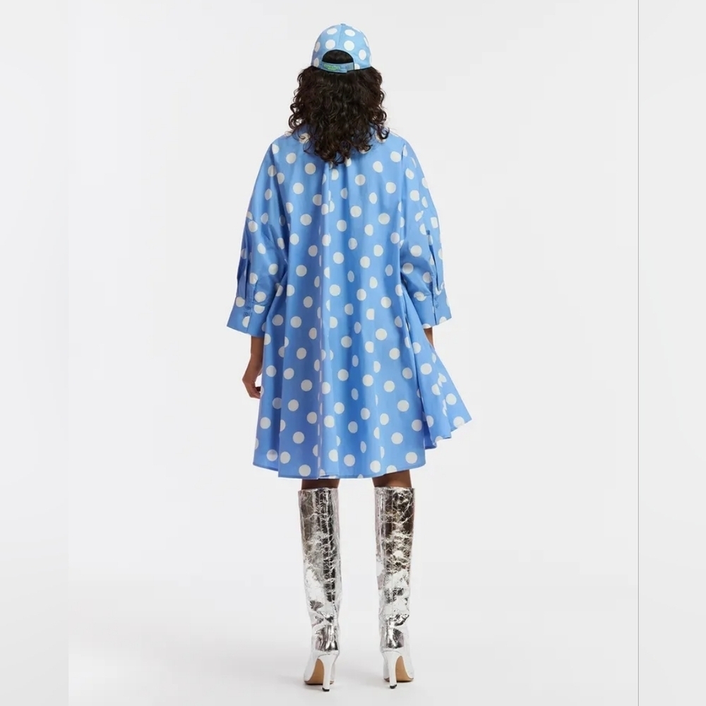 Essentiel Antwerp Oversized Polka Dot Cotton Poplin Dress Size L - Picture 4 of 6